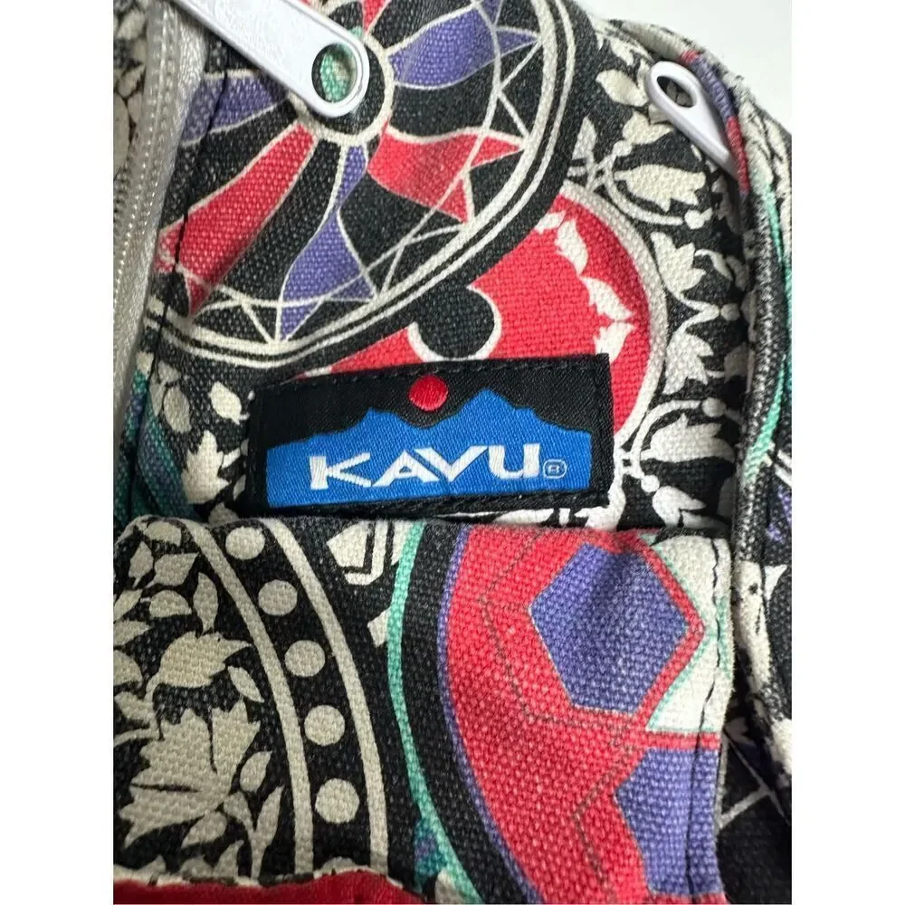 Kavu Shoulder Sling Cotton Crossbody Backpack Chest Rope Bag Geometric Design